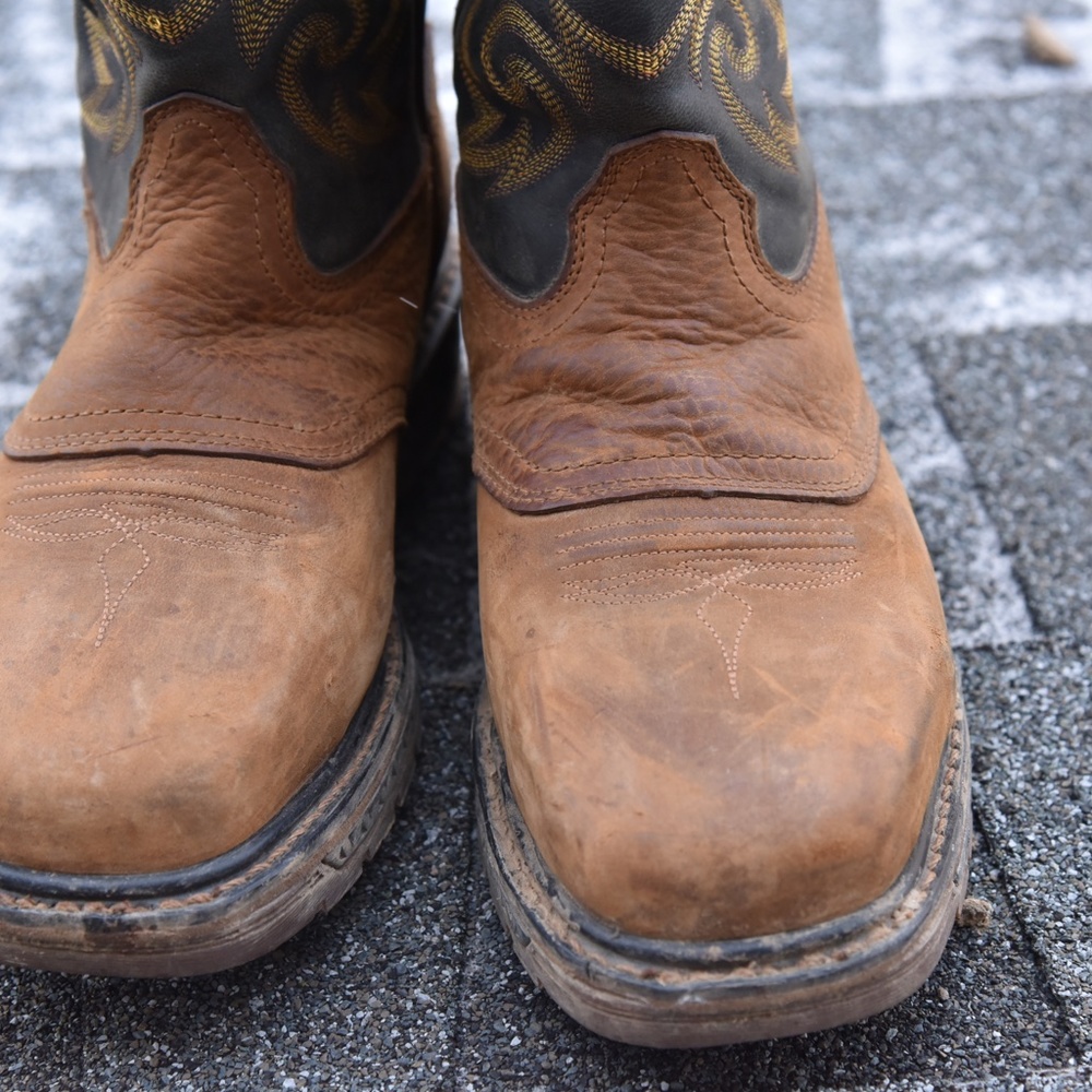 Georgia Boot Carbo-Tec 11" Steel Toe Pull on Cowboy Work boot Zipper Mens 8W - Picture 8 of 11